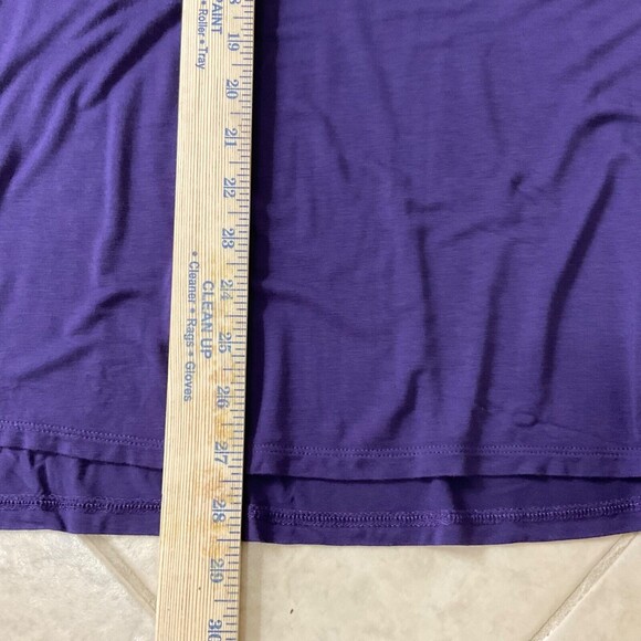 LOGO Lori Goldstein Womens plus size 1X Purple LS Tunic Top stretch Jersey Knit - Picture 5 of 12